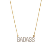 Initial Diamond Badass 14k Yellow Gold Necklace