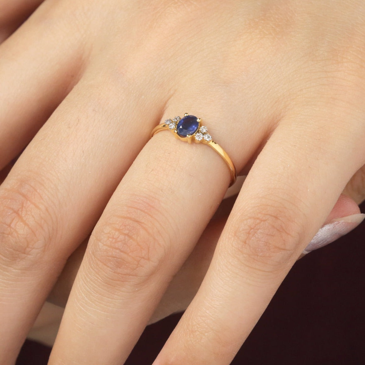 14K gold Diamond & Sapphire Ring
