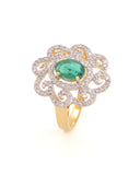 18K gold Emerald & Diamond Ring