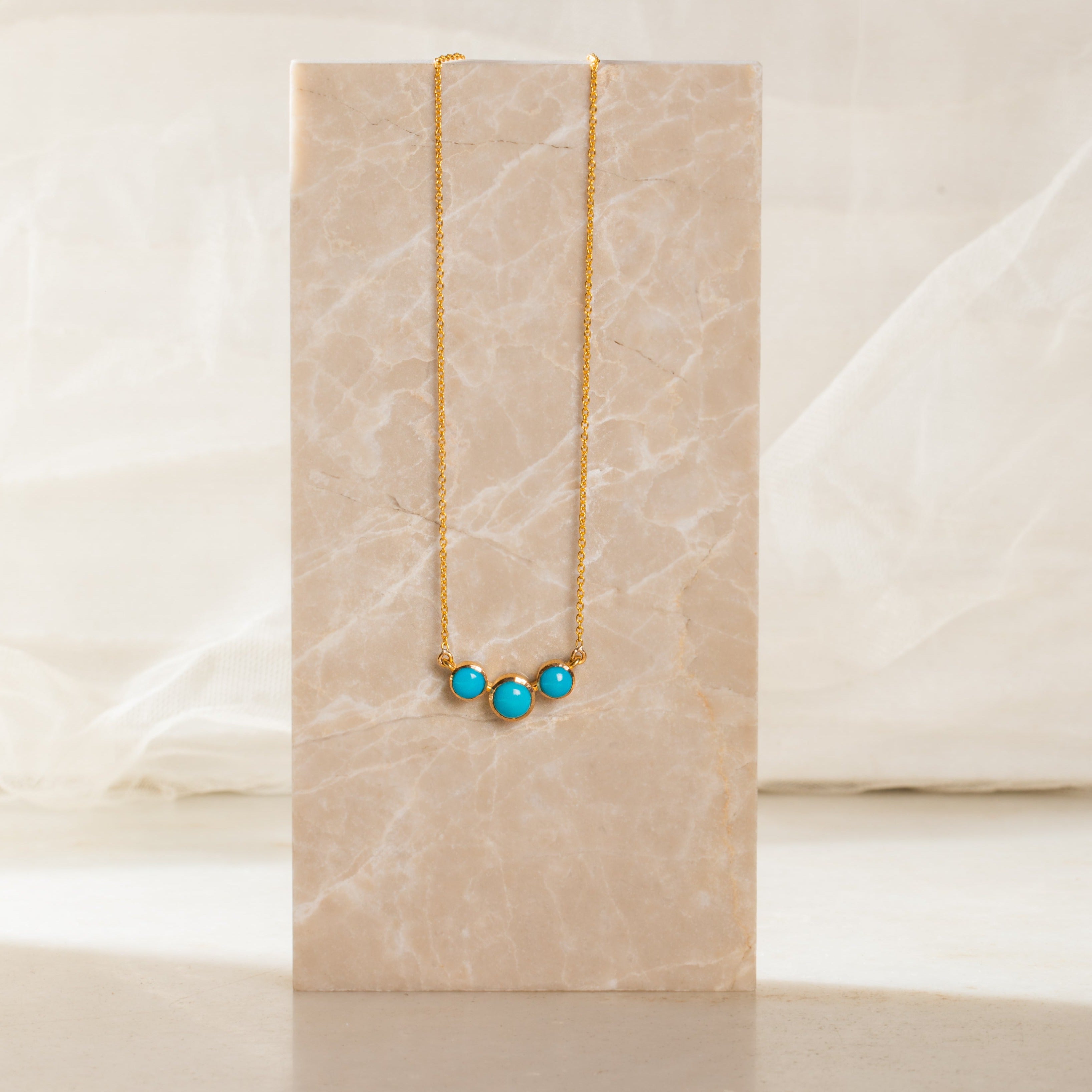 14K GOLD TURQUOISE NECKLACE