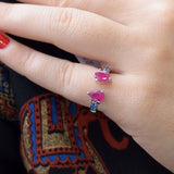 18K gold Sapphire  & Ruby Ring