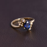 14K gold Diamond & Sapphire Ring