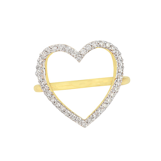 14K gold Heart Diamond Ring