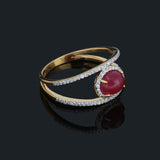 14K gold Diamond & Ruby Ring