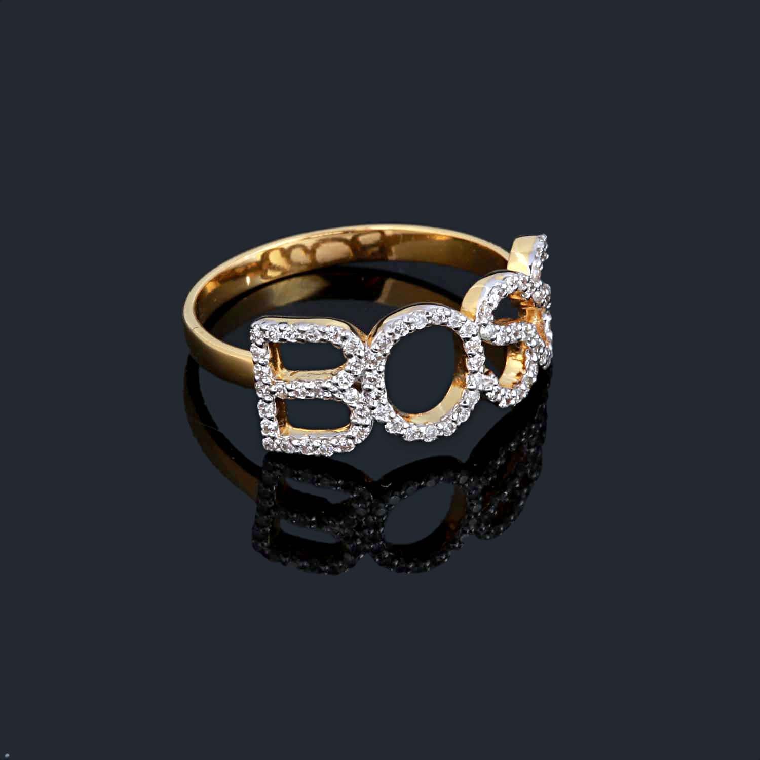 14k Yellow Gold Ring With Diamonds