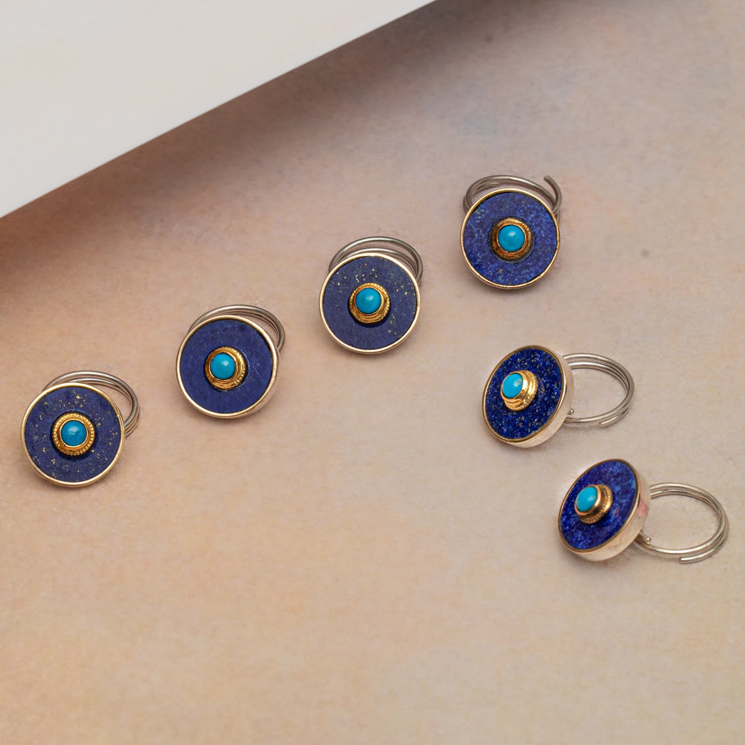 925 Silver Lapis & Turquoise Buttons