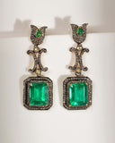 925 Silver Emerald Earrings