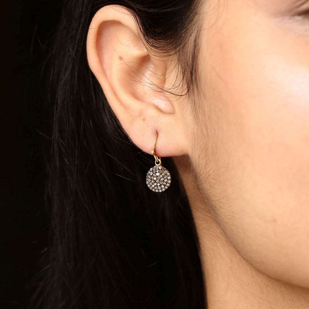 925 Silver Diamond Hook Earrings
