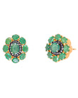 925 Silver Emerald Stud Earrings