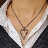 Heart Shape Diamond 14K Gold Plated Love Pendant