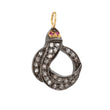 Snake Designer Diamond Pave Charm 925 Silver Fine Jewelry