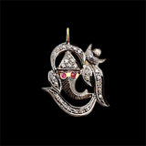 Lord Ganesha Diamond Ruby Eye Charm Pendant
