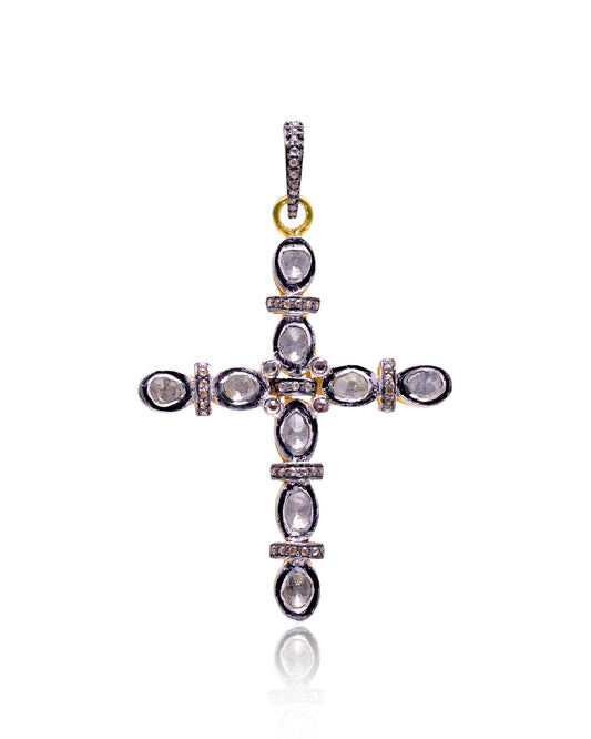 925 Silver Diamond Cross Pendant