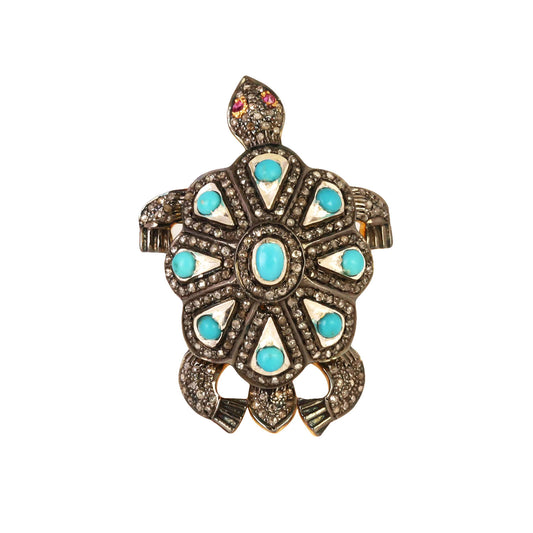 925 Silver Turquoise Tortoise Ring